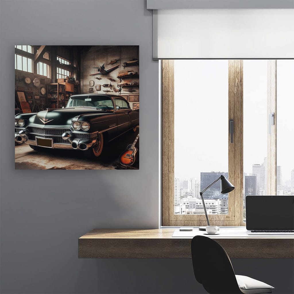 Cadillac Old Retro Garage Wall Art