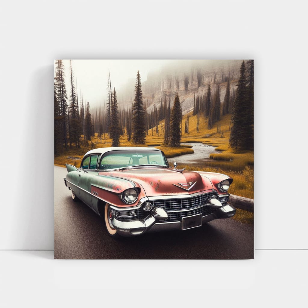 Vintage Cadillac in National Park - Timeless Classic Beauty