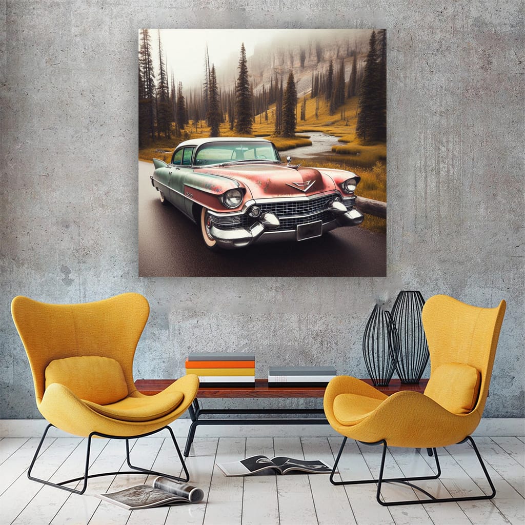 Cadillac Old Retro National Park Wall Art