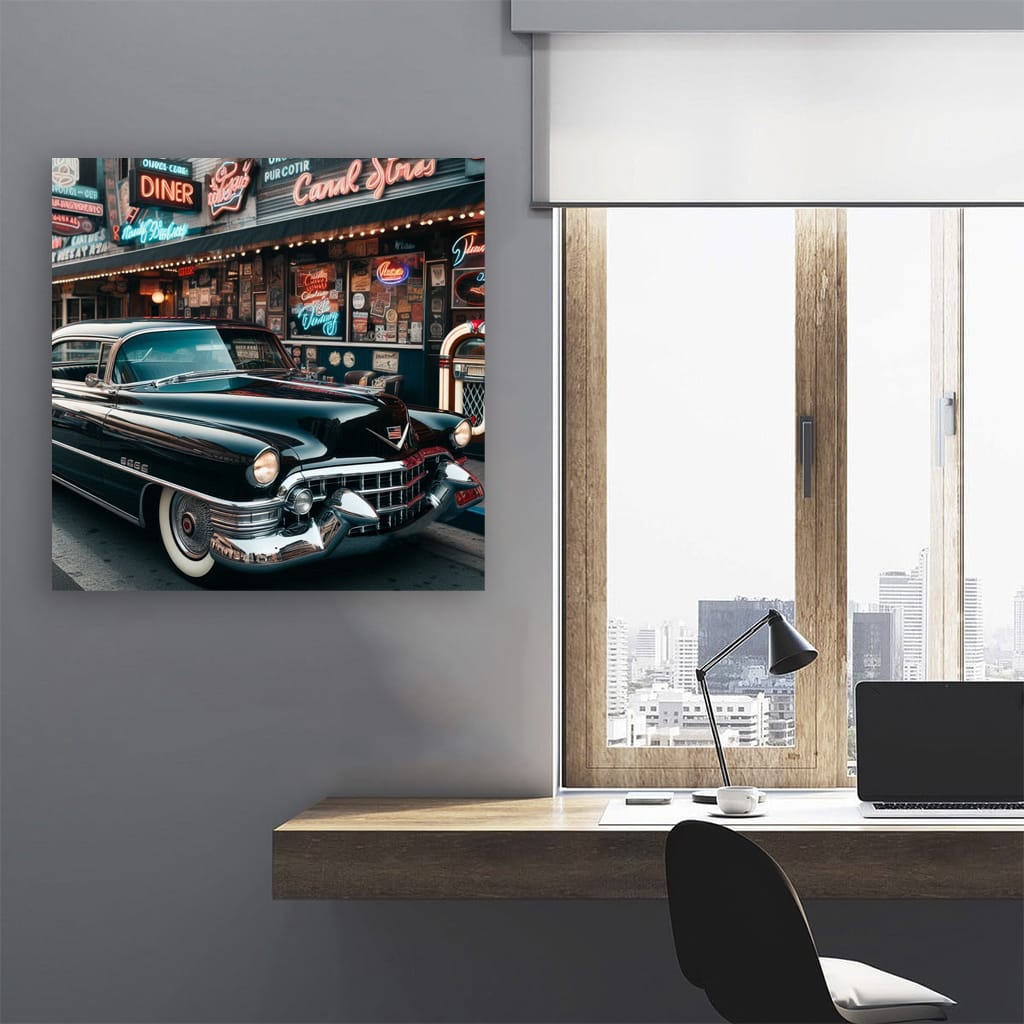 Vintage Cadillac in Retro Paint - Classic Elegance on Wheels