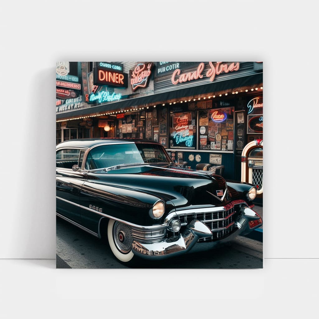 Vintage Cadillac in Retro Paint - Classic Elegance on Wheels