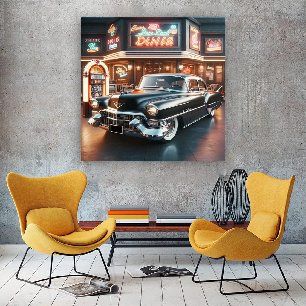 Cadillac Old Retro Paint Wall Art