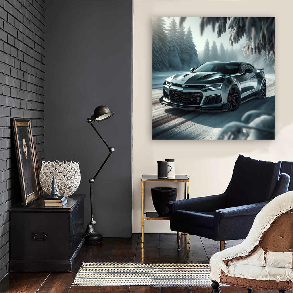 Chevrolet Camaro Zl1 Winter Wall Art