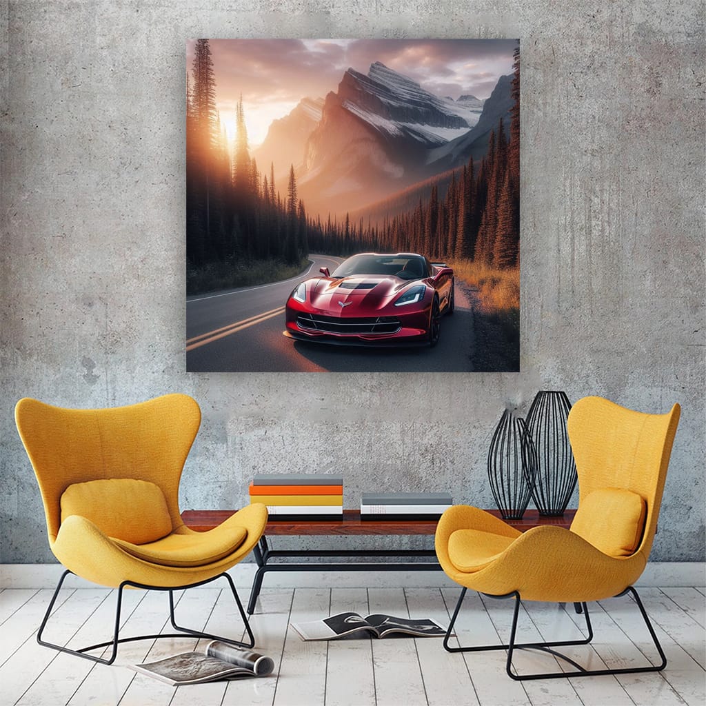 Chevrolet Corvette Mounta Wall Art