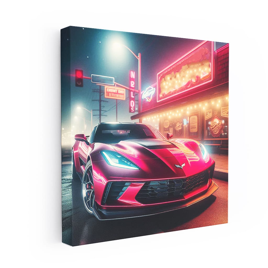 Chevrolet Corvette Stingray Nig Wall Art