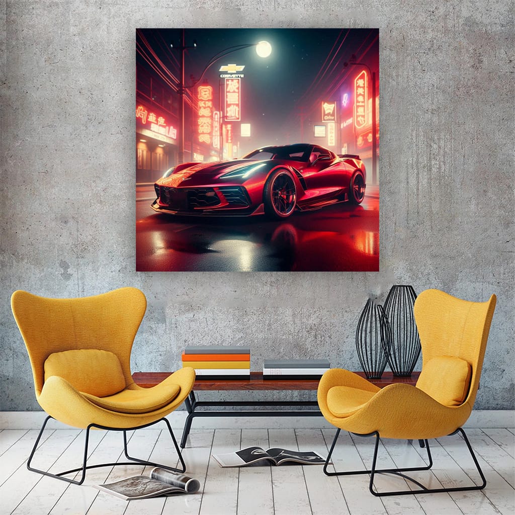 Chevrolet Corvette Stingray Night Shot - Sleek Powerhouse