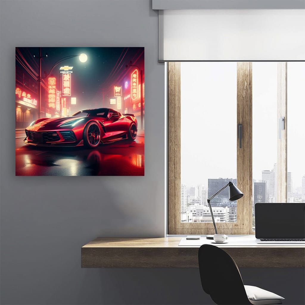 Chevrolet Corvette Stingray Night Shot - Sleek Powerhouse
