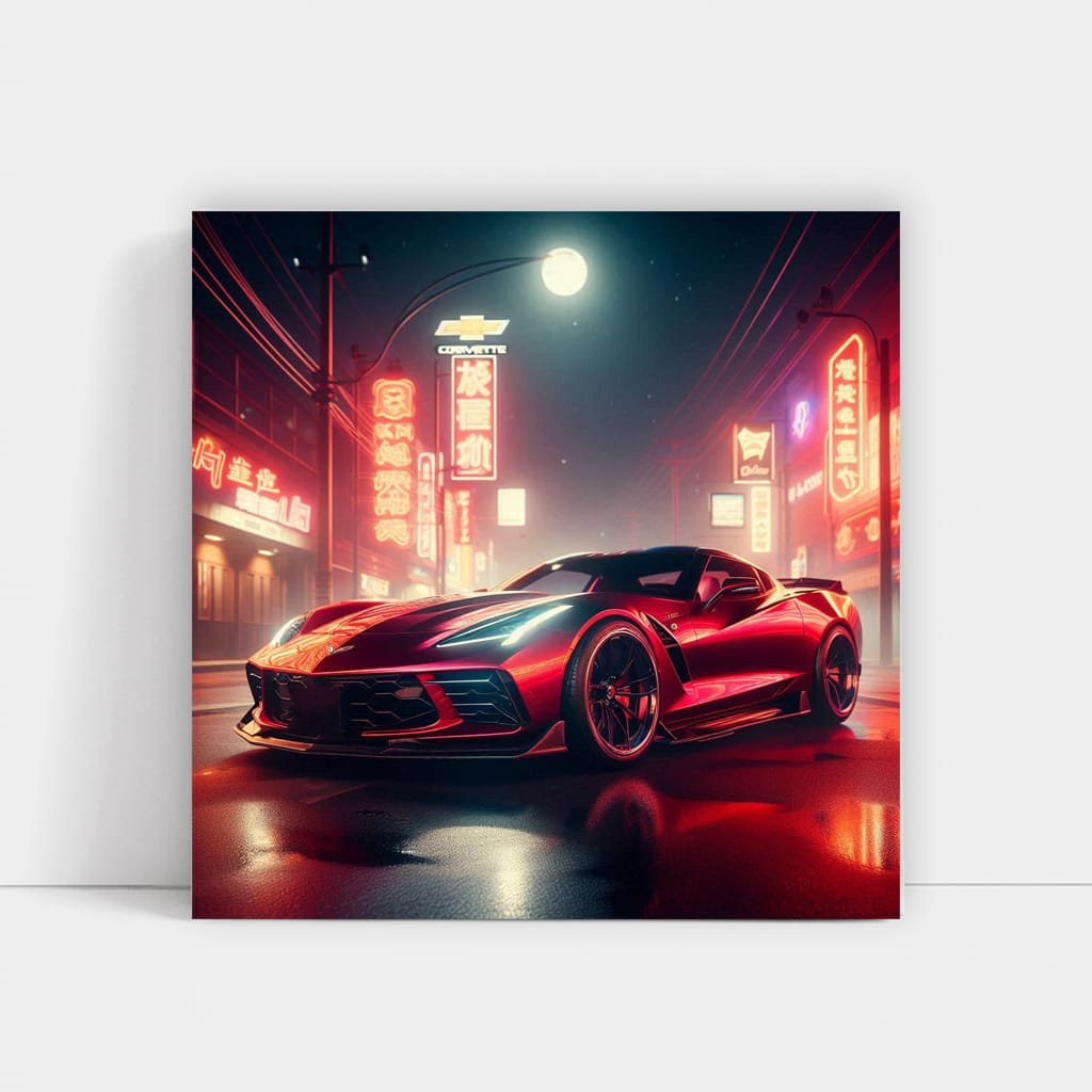 Chevrolet Corvette Stingray Night Shot - Sleek Powerhouse