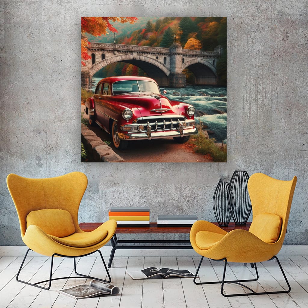 Chevrolet Old Retro Bridge Wall Art