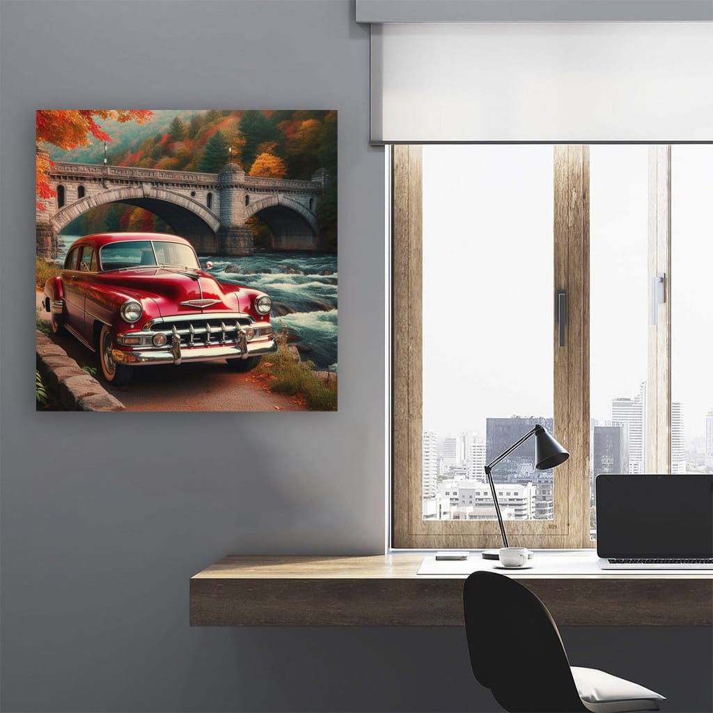 Chevrolet Old Retro Bridge Wall Art