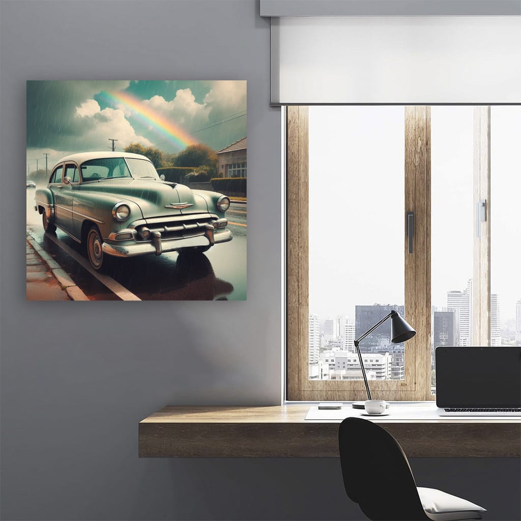 Chevrolet Old Retro Cloudy Weath Wall Art