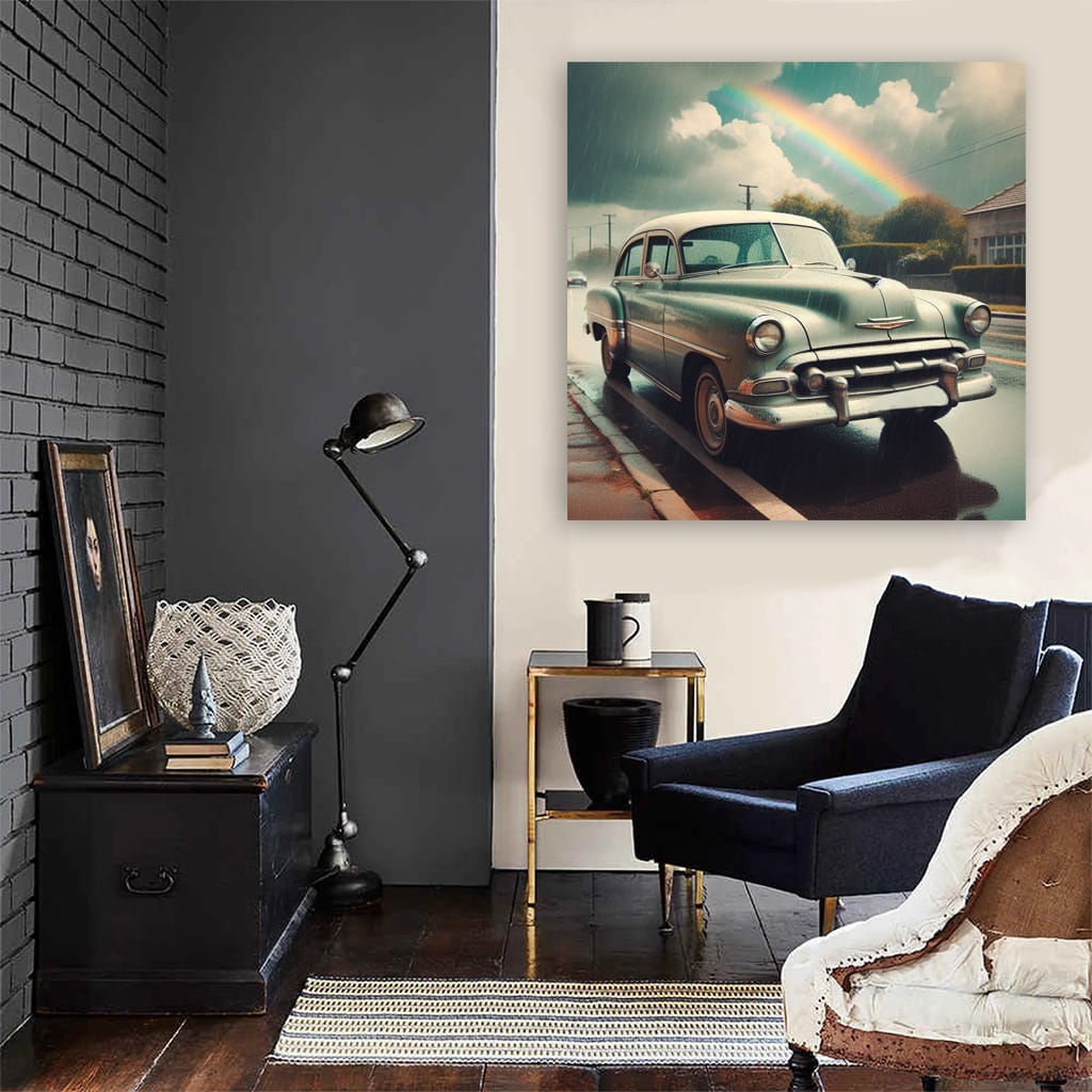 Chevrolet Old Retro Cloudy Weath Wall Art