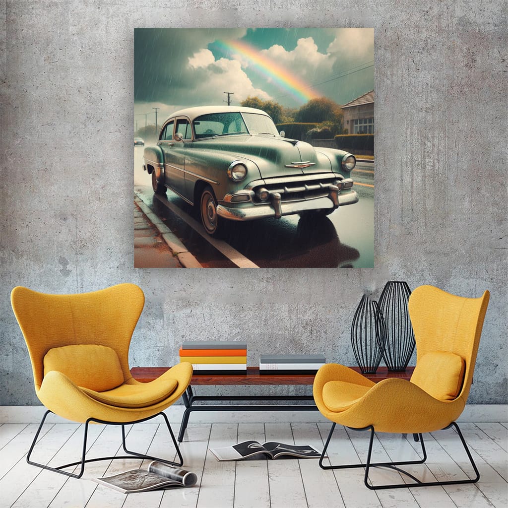 Chevrolet Old Retro Cloudy Weath Wall Art