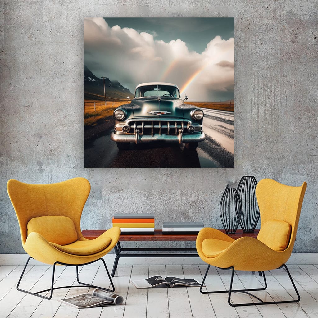 Chevrolet Old Retro Cloudy Weather Wall Art