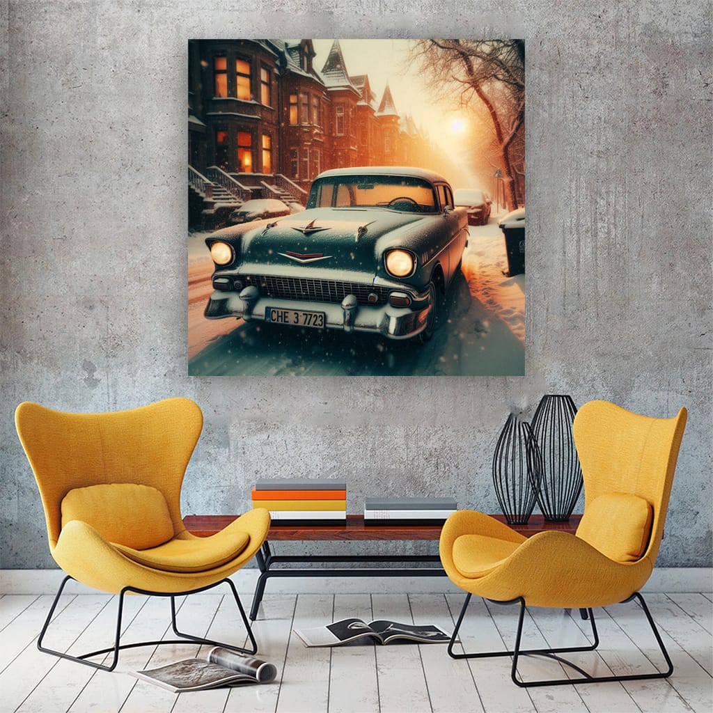 Chevrolet Old Retro Snowfa Wall Art