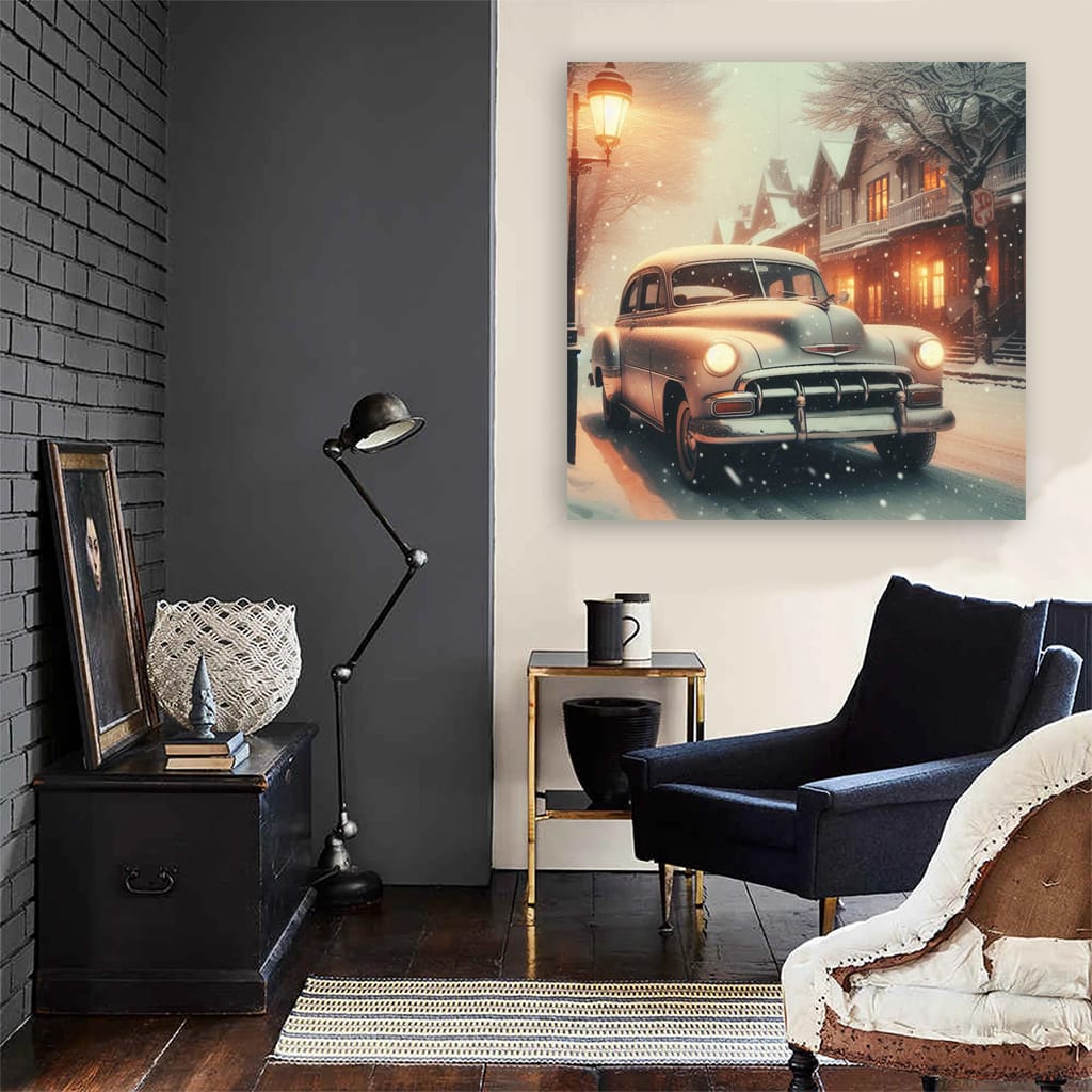 Chevrolet Old Retro Snowfall Wall Art