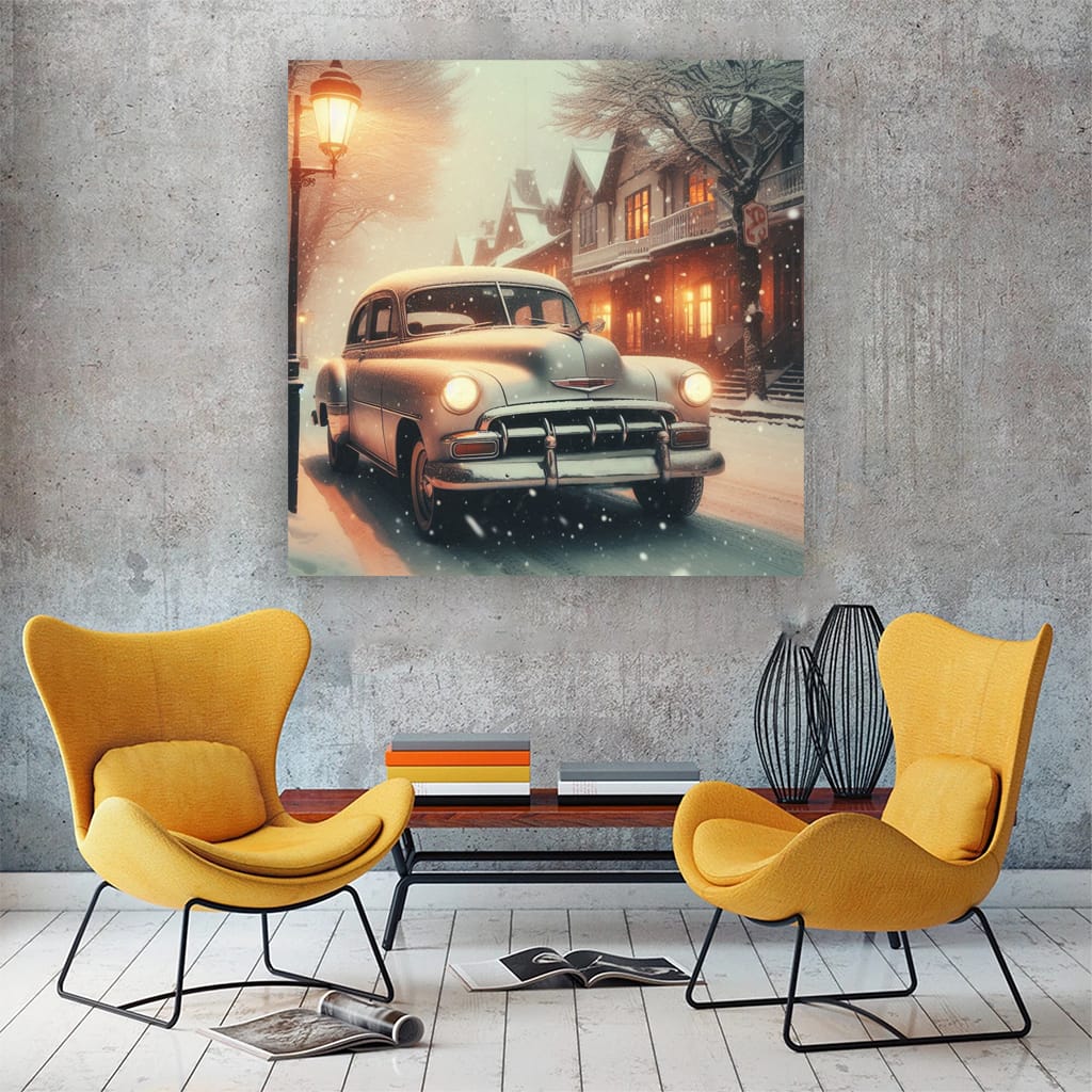 Chevrolet Old Retro Snowfall Wall Art