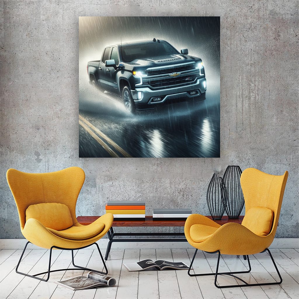 Chevrolet Silverado Rainy Weath Wall Art