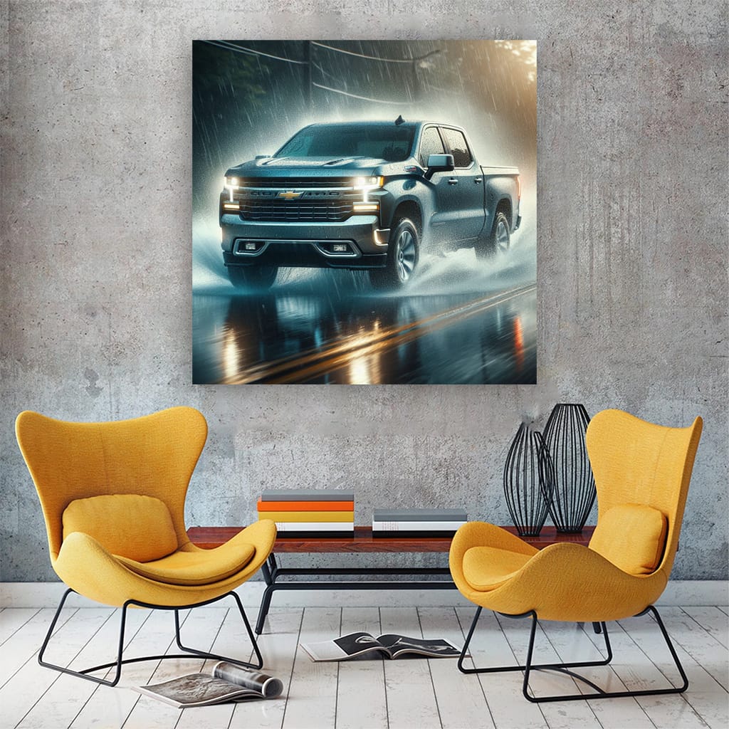 Chevrolet Silverado Rainy Weather Wall Art