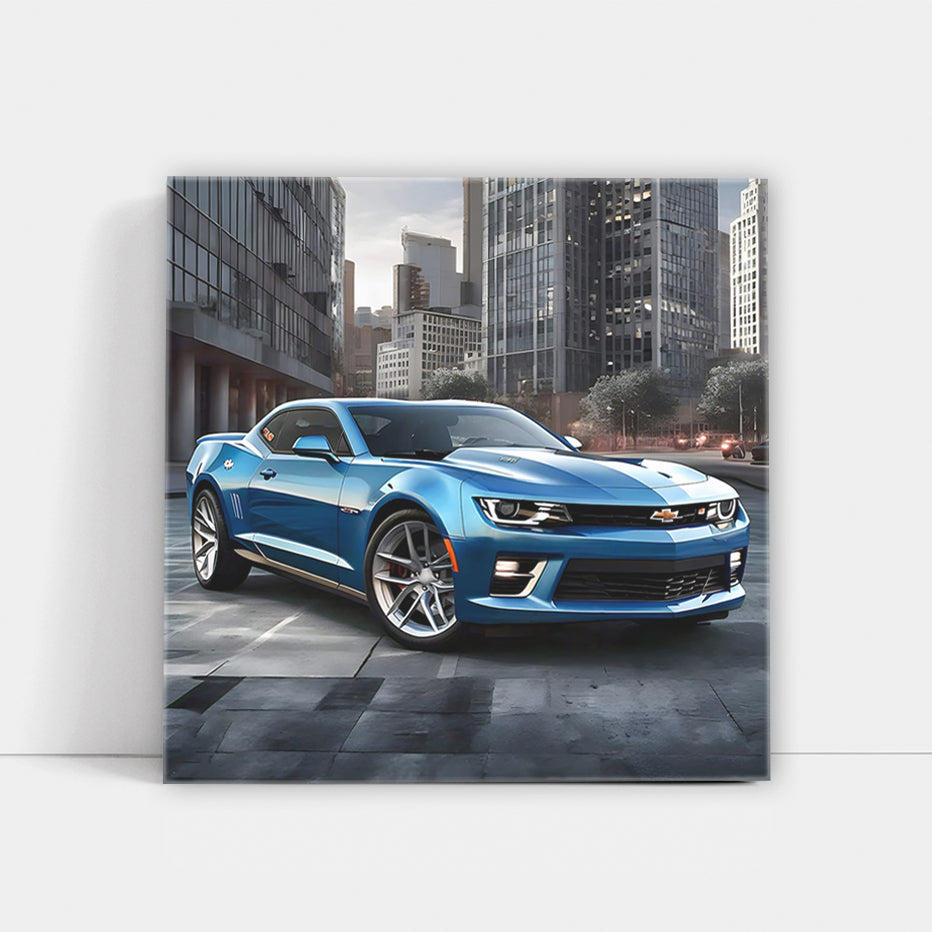 Chevrolet Camaro Ss Blue Fai Wall Art