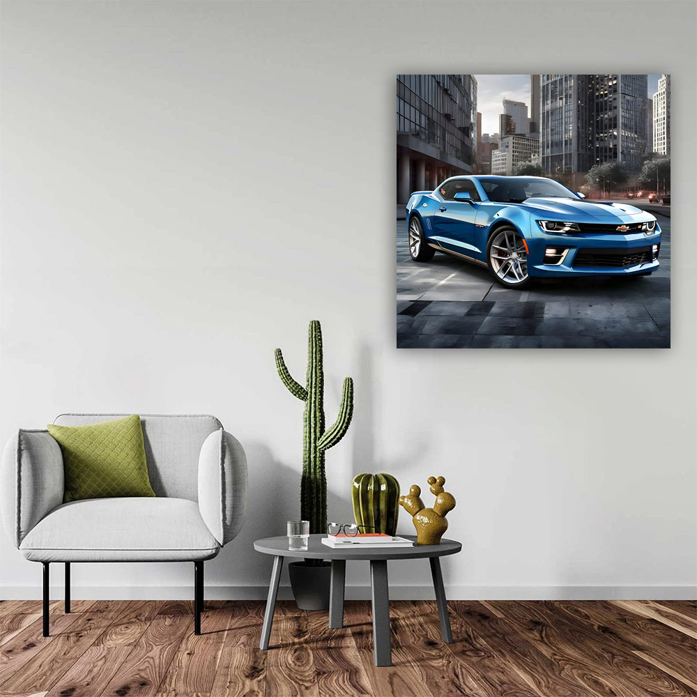 Chevrolet Camaro Ss Blue Fai Wall Art