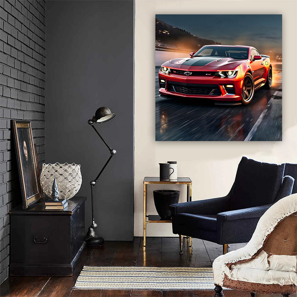 Chevrolet Camaro Ss Red Drif Wall Art