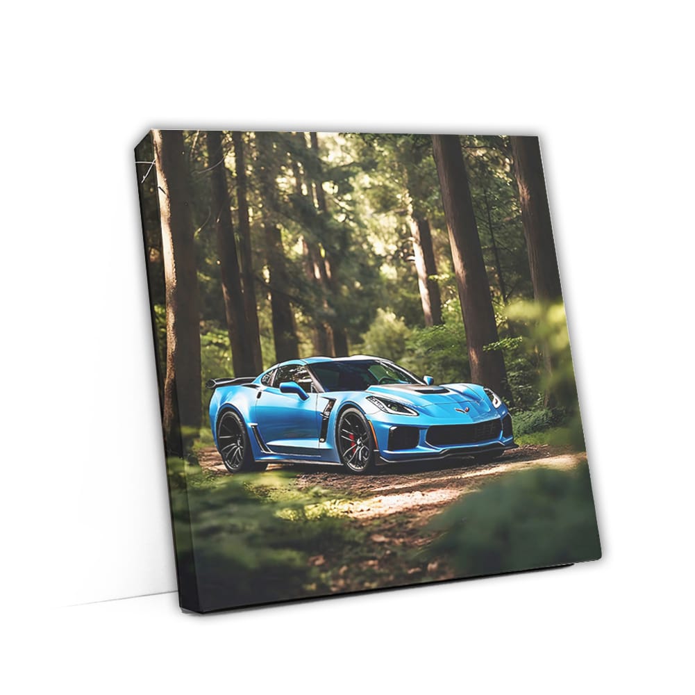 Blue Chevrolet Corvette Z06 in Forest - Speed and Elegance