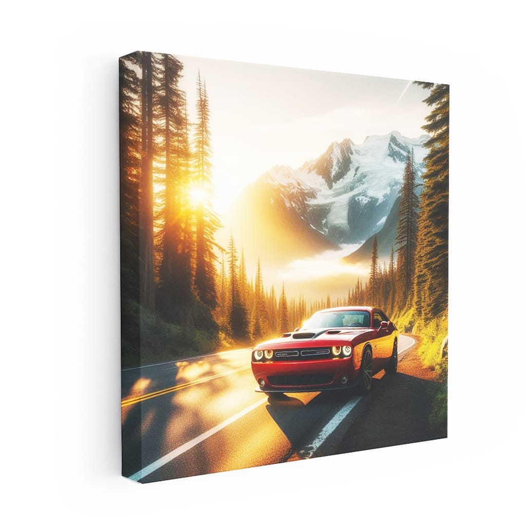 Dodge Challenger Mountain Wall Art