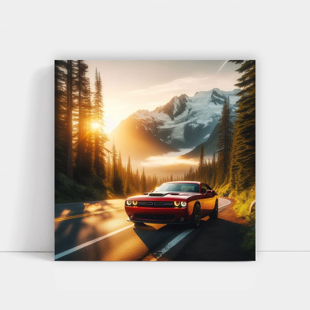 Dodge Challenger Mountain Wall Art