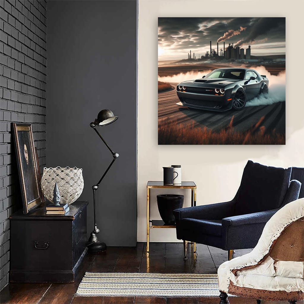 Dodge Challenger Srt Hellcat Drift Wall Art