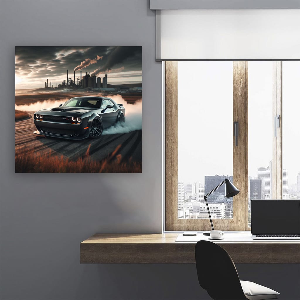 Dodge Challenger Srt Hellcat Drift Wall Art