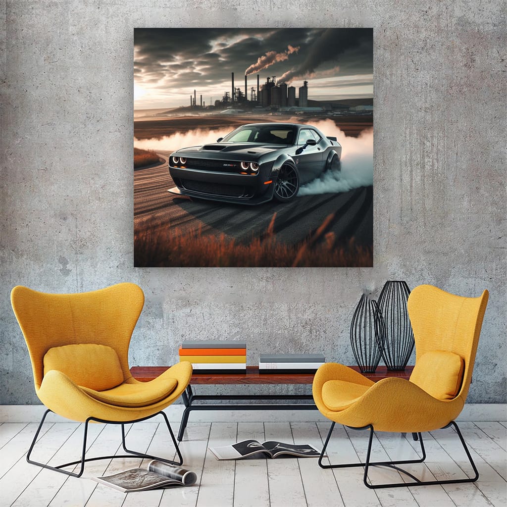 Dodge Challenger Srt Hellcat Drift Wall Art