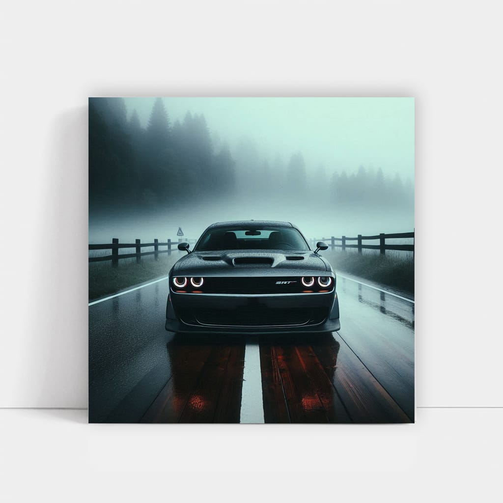 Dodge Challenger SRT Hellcat in Fog - Power Unleashed