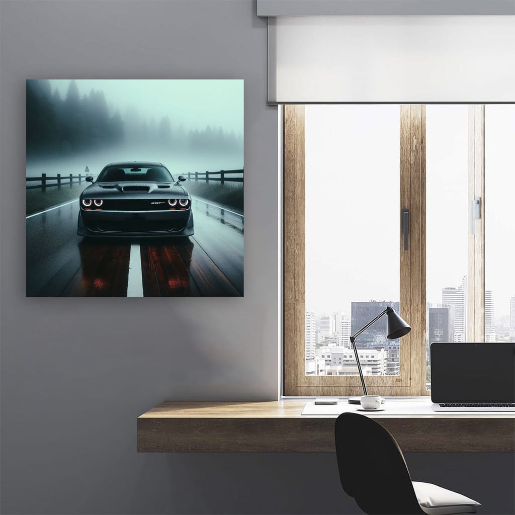 Dodge Challenger Srt Hellcat Fog Wall Art