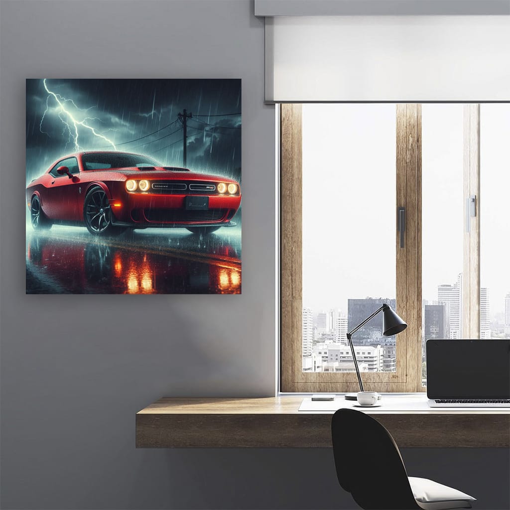 Dodge Challenger Thunderstorm Wall Art