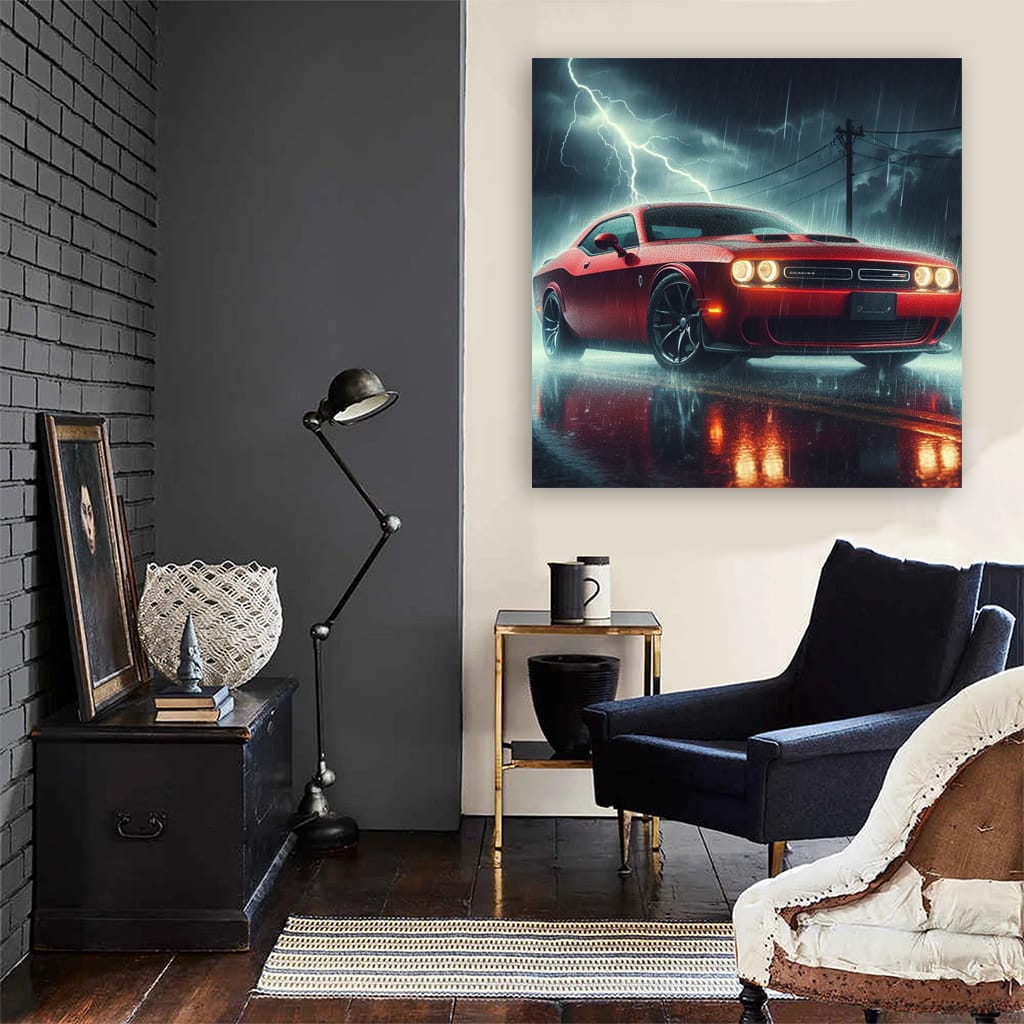 Dodge Challenger Thunderstorm Wall Art