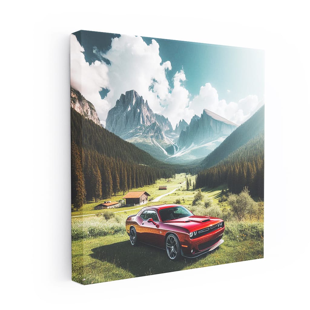 Dodge Challenger Valley Sunny day Wall Art