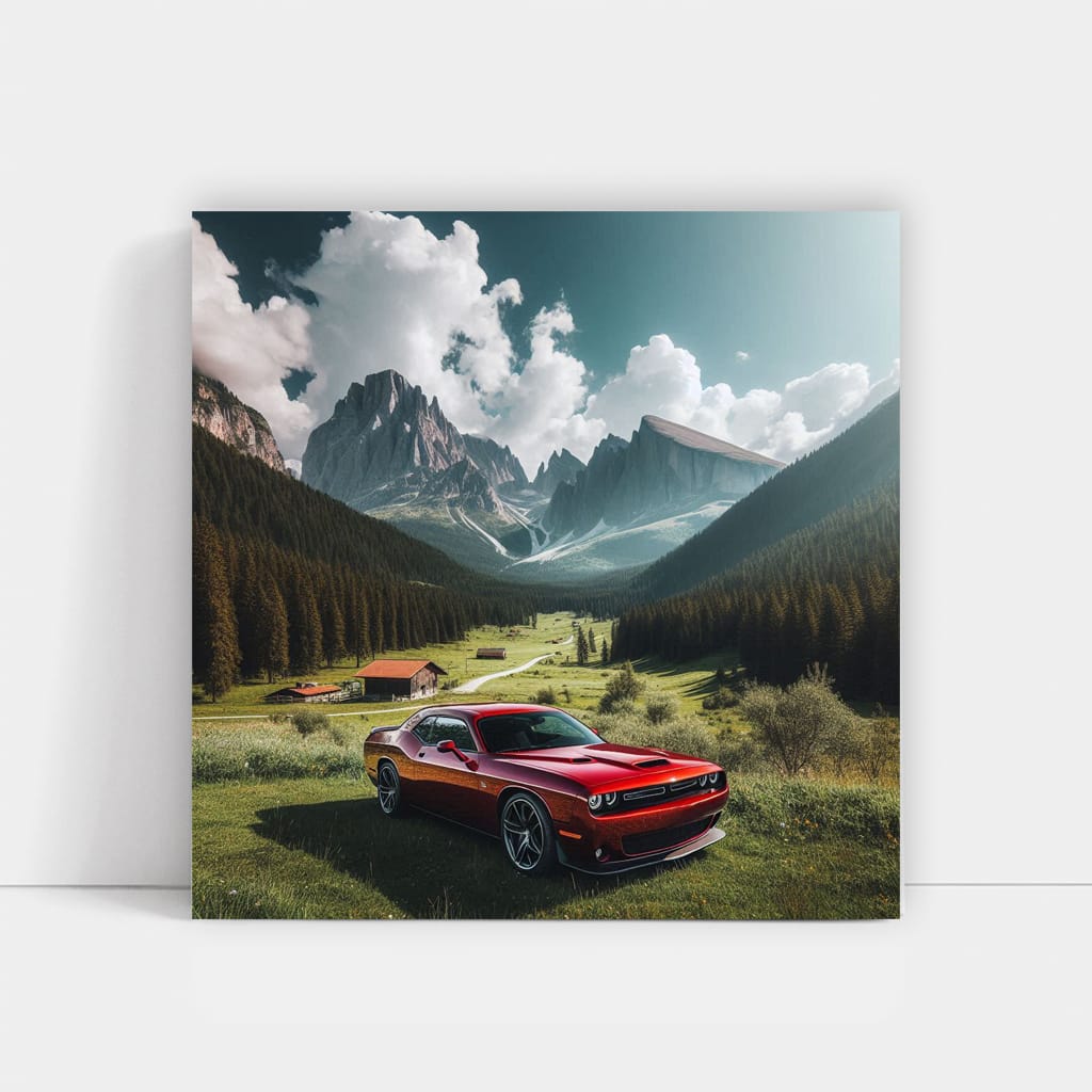 Dodge Challenger Valley Sunny day Wall Art