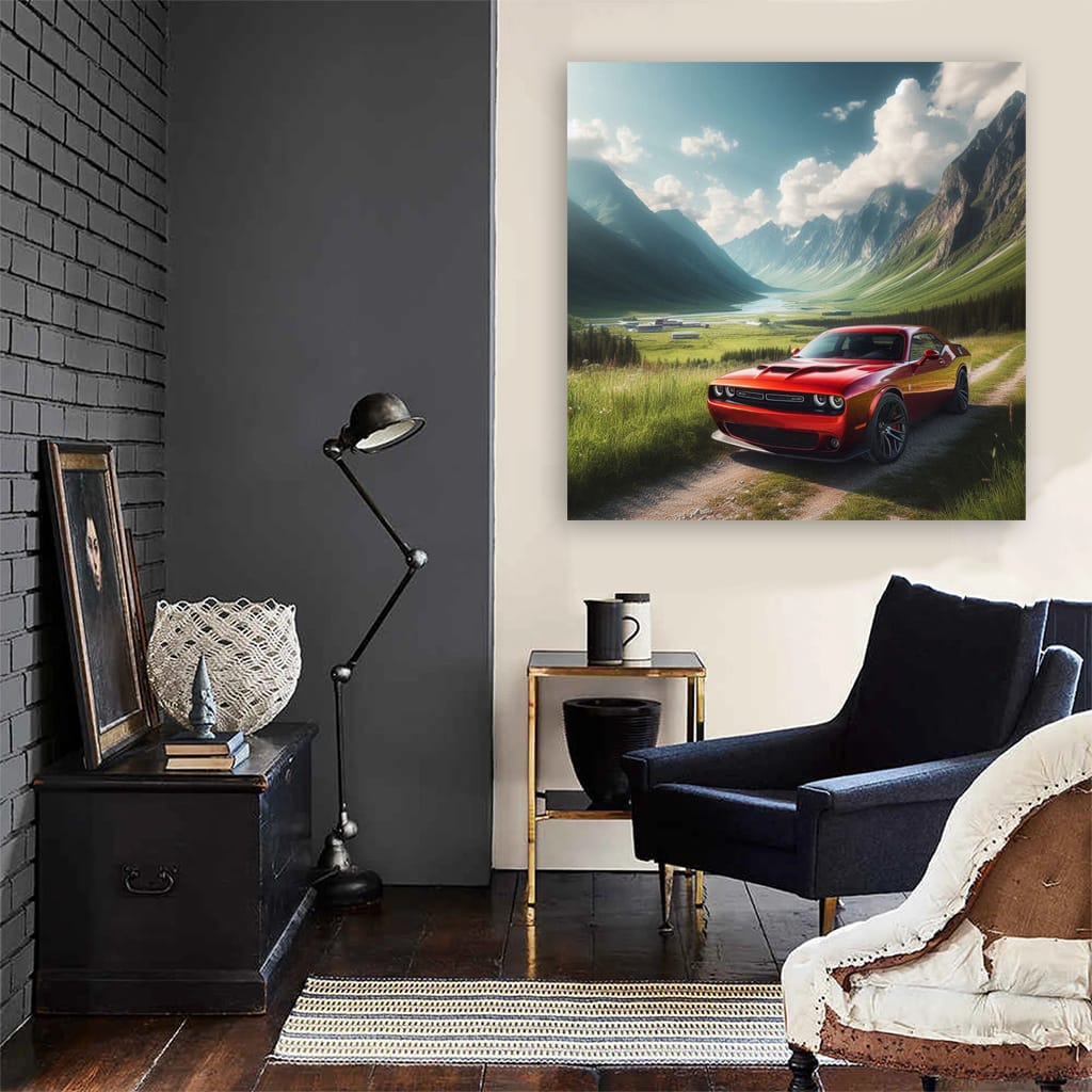 Dodge Challenger Valley Wall Art