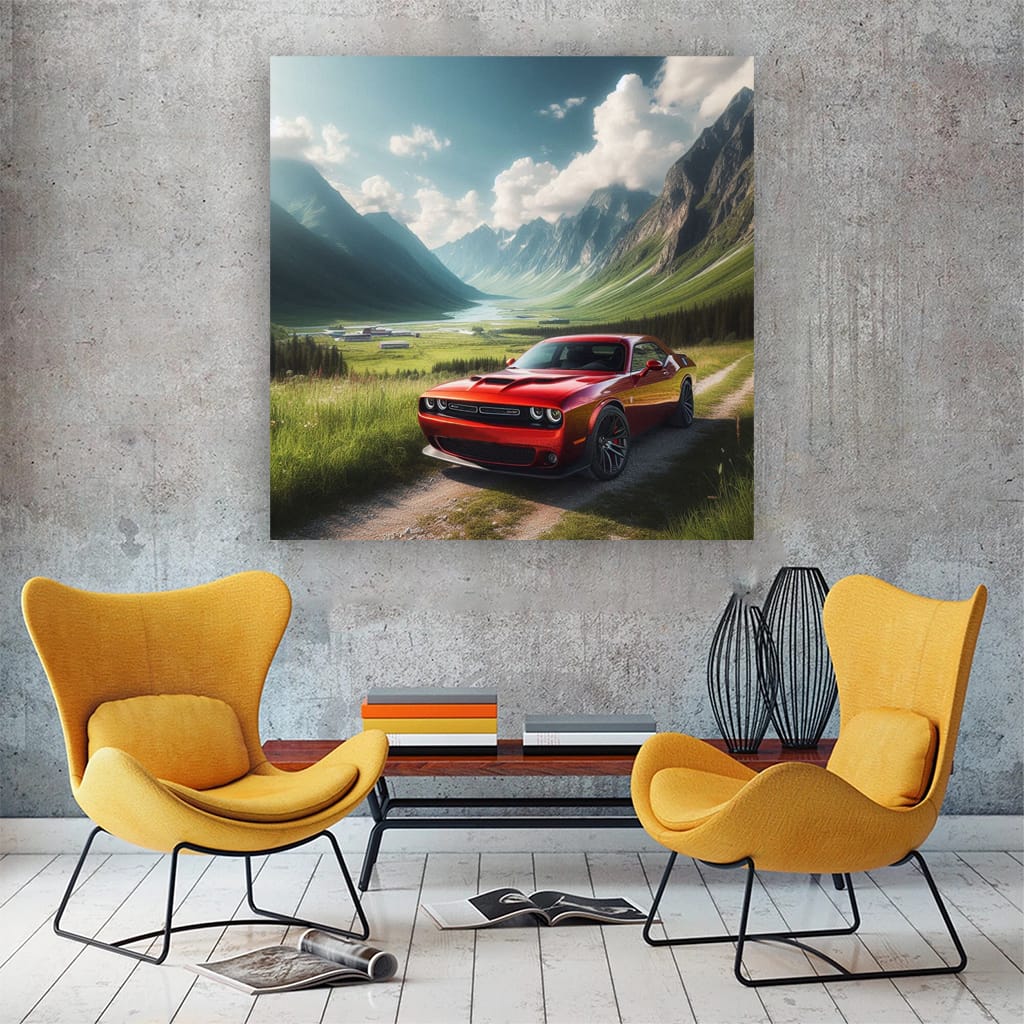 Dodge Challenger Valley Wall Art