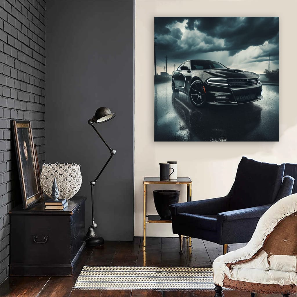 Dodge Charger Cloudy Weath Wall Art