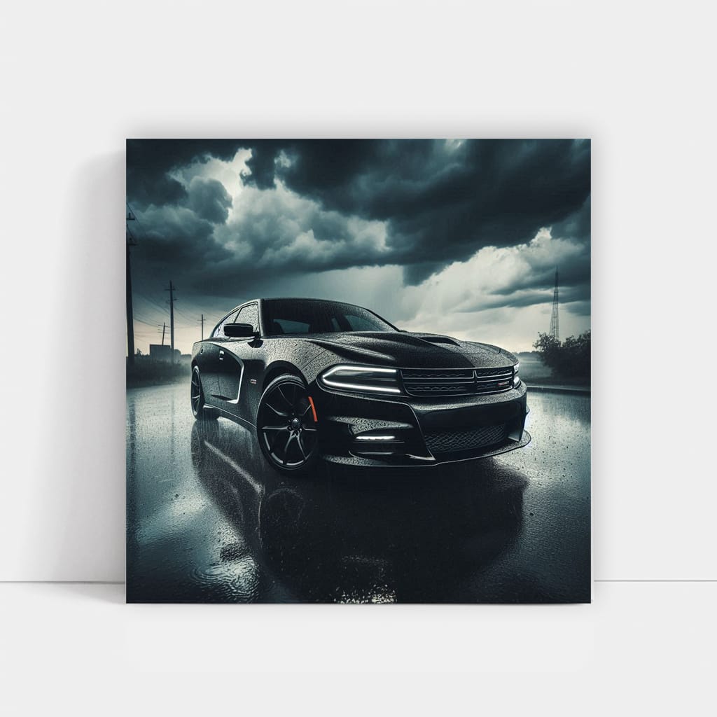 Dodge Charger Cloudy Weath Wall Art