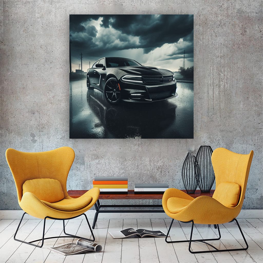 Dodge Charger in Overcast Skies - Power and Elegance