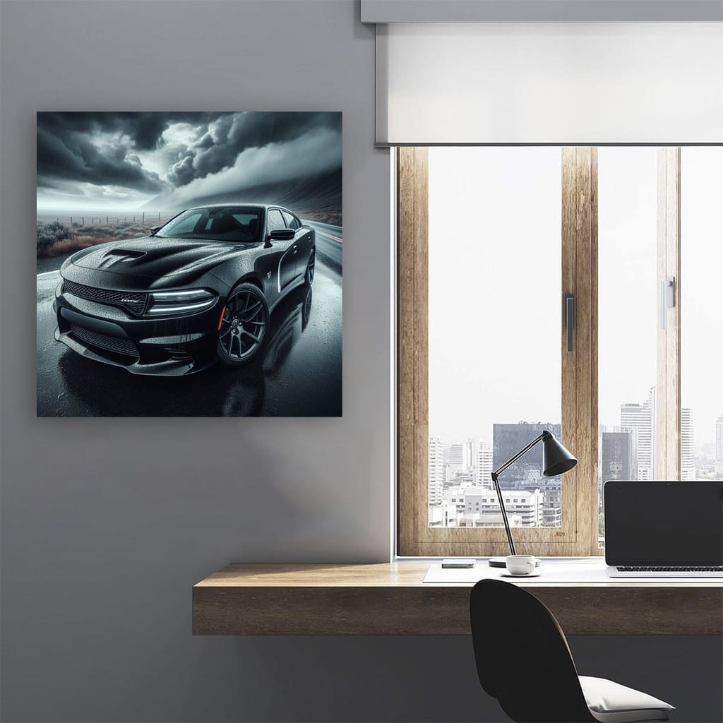 Dodge Charger Cloudy Weather Wall Art