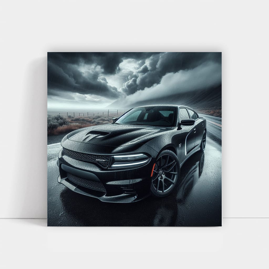 Dodge Charger Cloudy Weather Wall Art