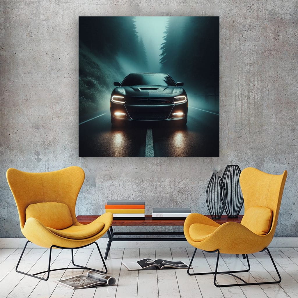 Dodge Charger in Fog - Power Meets Elegance