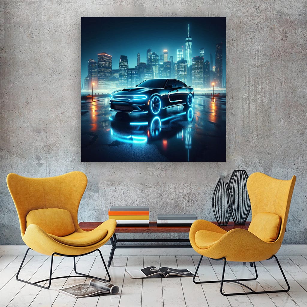 Dodge Charger Neon Wall Art