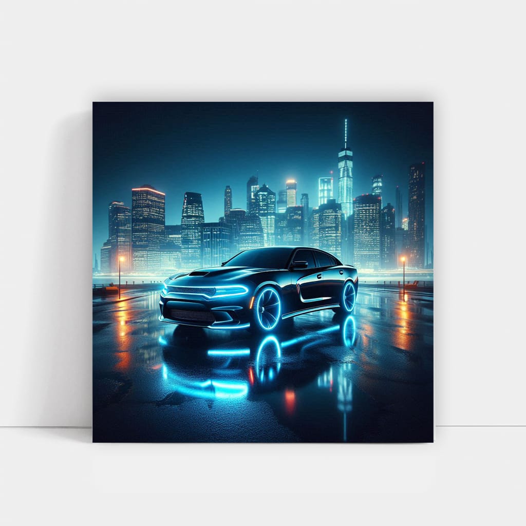 Dodge Charger Neon Wall Art