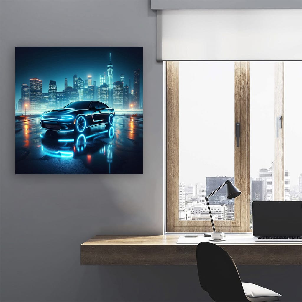 Dodge Charger Neon Wall Art