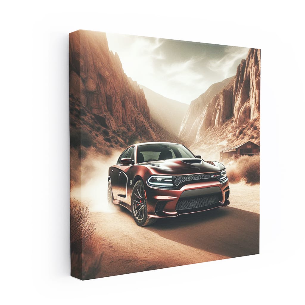 Red Dodge Charger Srt Hellcat Canyon Wall Art